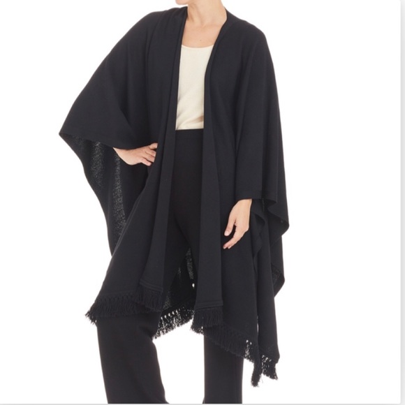 St. John Collection Santana Knit Shawl Poncho - Picture 2 of 8